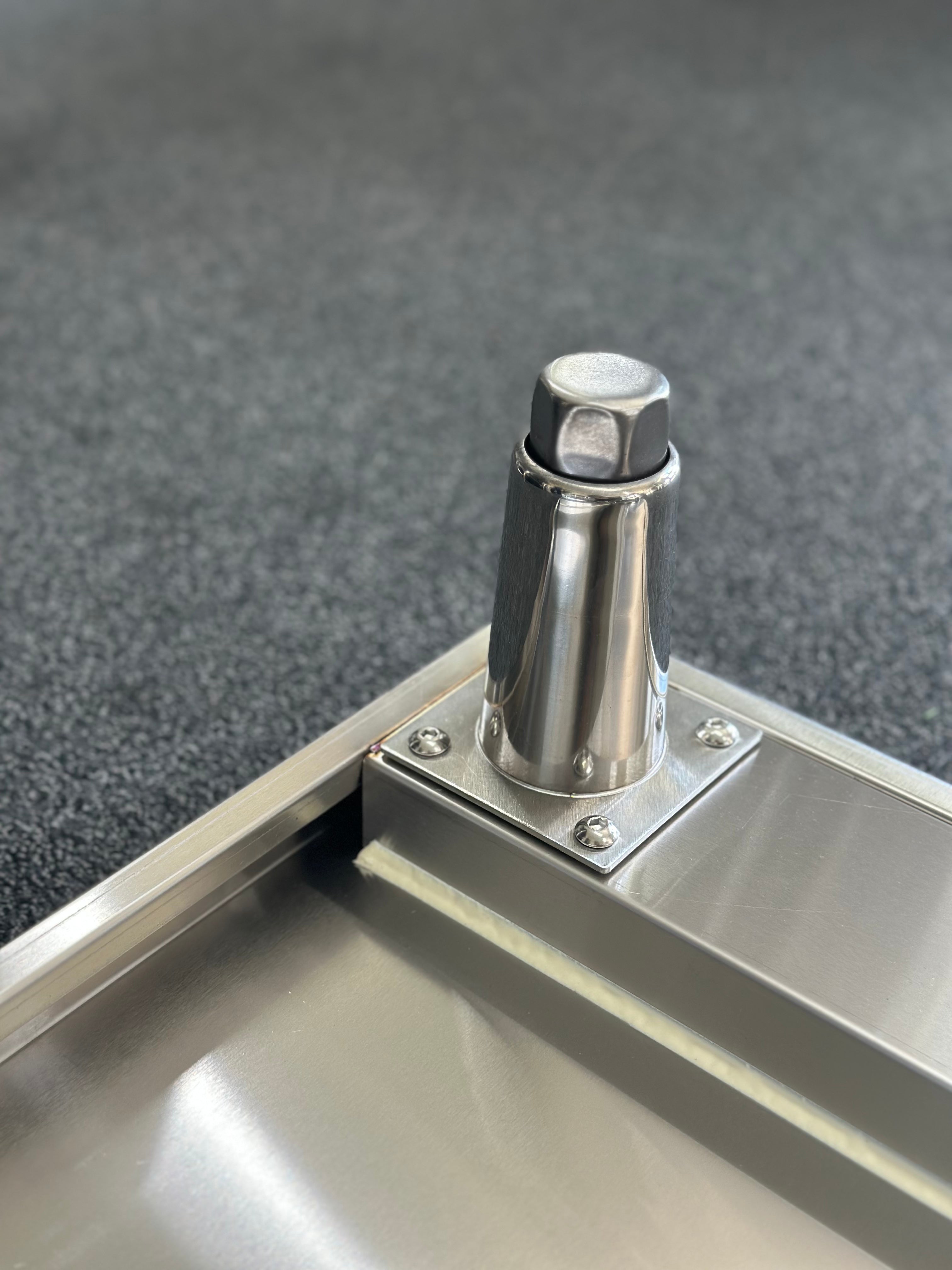 1200x600x900 Catering Sliding Door Cabinet, with 410x490x250 Single Bowl Sink. (Mixer not for sell) EZ Stainless Pty Ltd