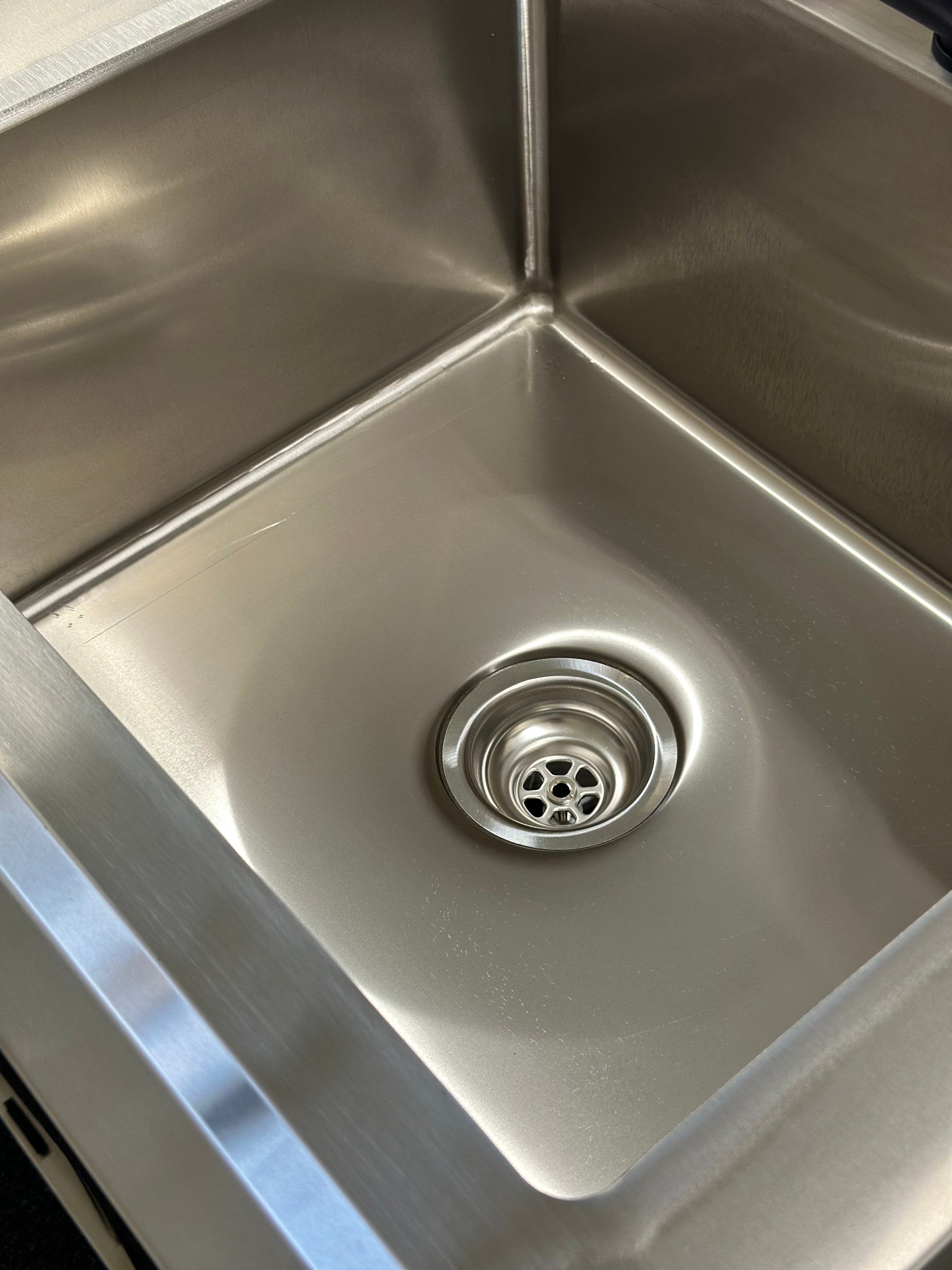 1200x600x900 Catering Sliding Door Cabinet, with 410x490x250 Single Bowl Sink. (Mixer not for sell) EZ Stainless Pty Ltd