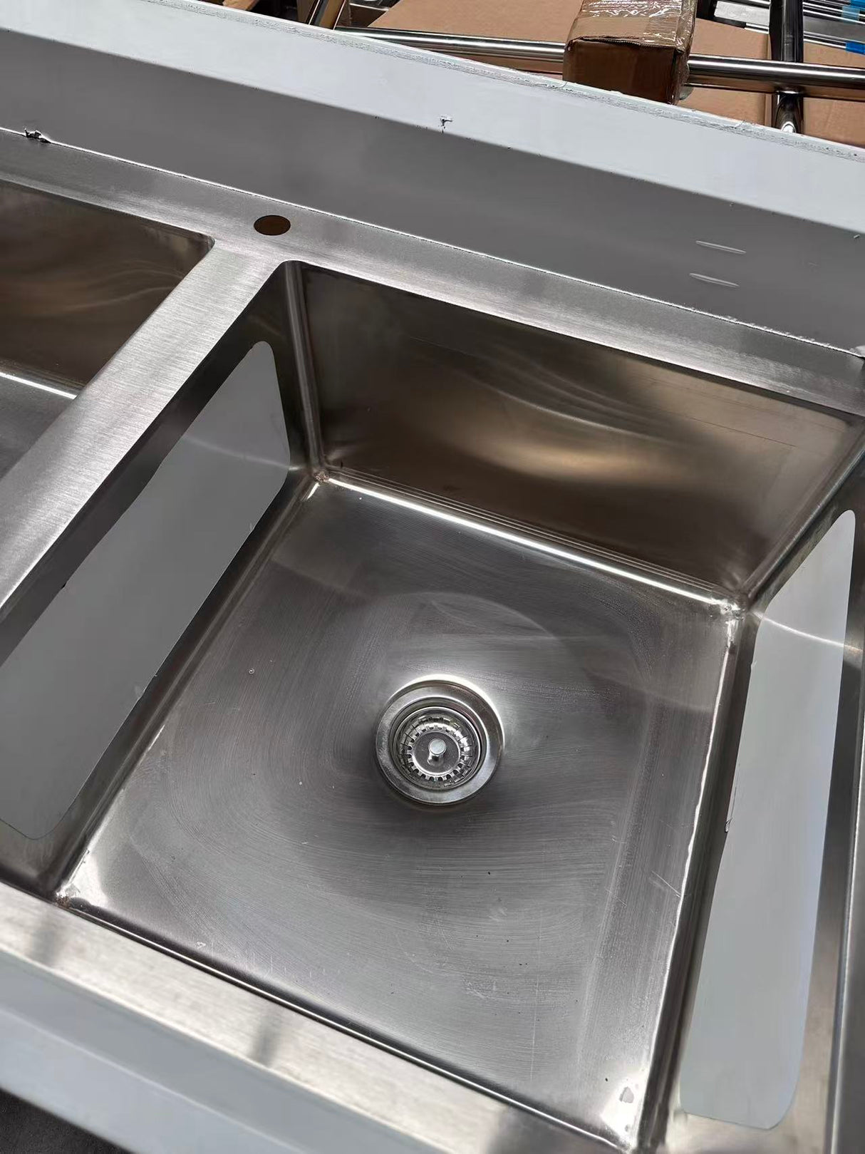 (#XD014) 1200x700x900 DOUBLE SINK + bottom shelf (Brand New, Little marks, Pick up only, 2 left) EZ Stainless Pty Ltd