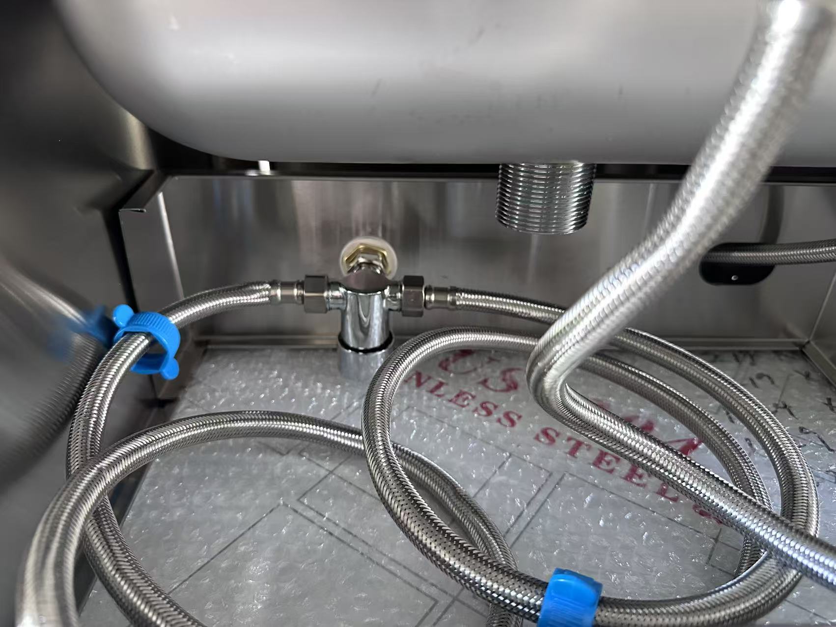 Wall Mount Knee Operate Basin Hand Wash Sink. 430(L) x380(D) x290(H) Hospital, WorkShop, Commercial Kitchen. EZ Stainless Pty Ltd