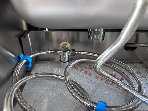 Wall Mount Knee Operate Basin Hand Wash Sink. 430(L) x380(D) x290(H) Hospital, WorkShop, Commercial Kitchen. EZ Stainless Pty Ltd