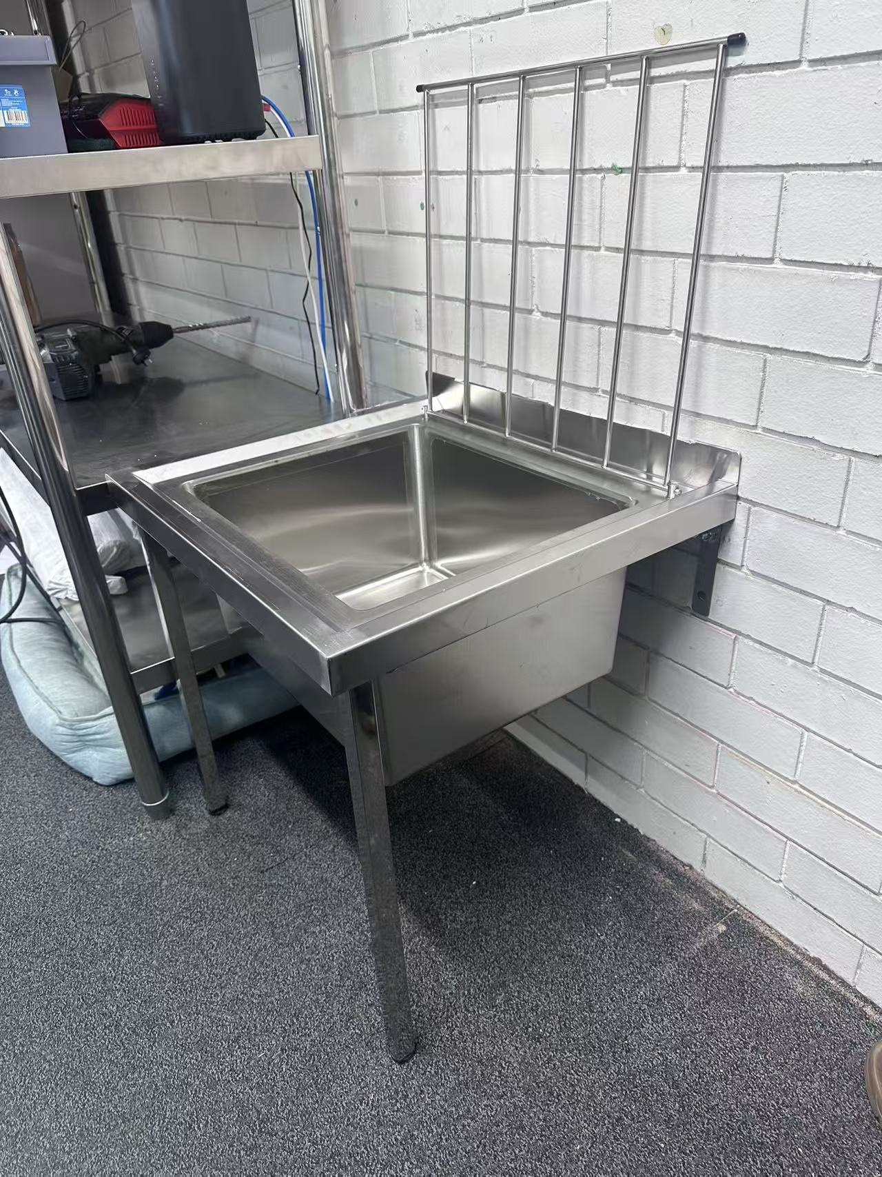 Mop Sinks (Wall mounted) SS304 1.2mm 610(L) x 530(D) x 600(H) Hospital, WorkShop, Commercial Kitchen. EZ Stainless Pty Ltd