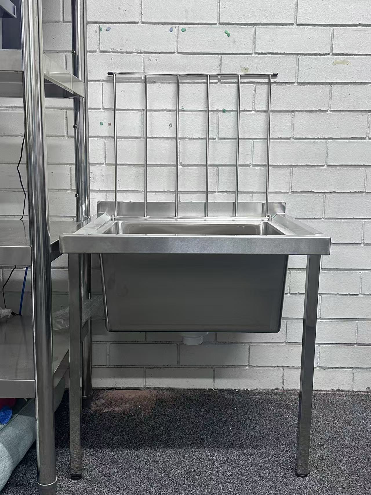 Mop Sinks (Wall mounted) SS304 1.2mm 610(L) x 530(D) x 600(H) Hospital, WorkShop, Commercial Kitchen. EZ Stainless Pty Ltd