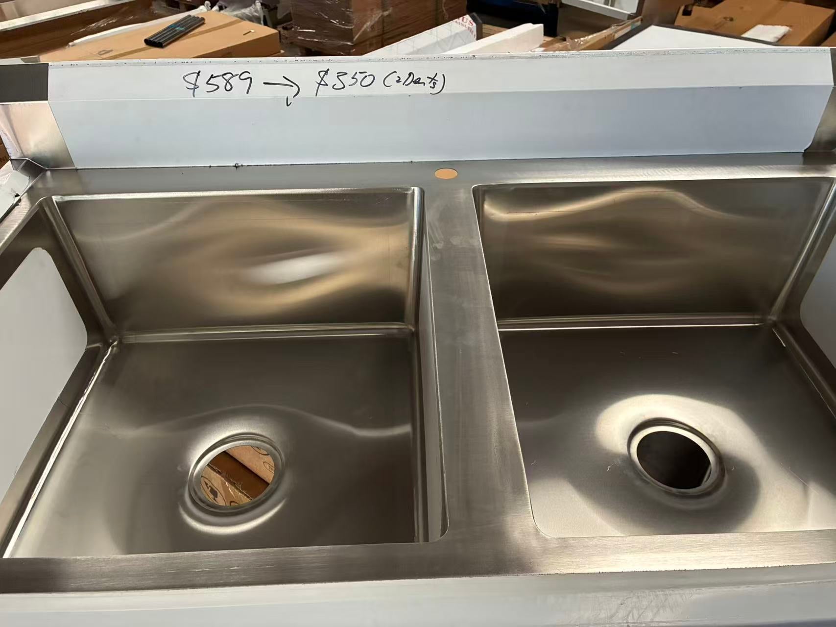 (#XD021) 1200x700x900 Double Sink, Factory Second, 2 small dent. (2 Available) EZ Stainless Pty Ltd