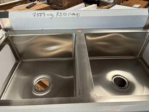 (#XD021) 1200x700x900 Double Sink, Factory Second, 2 small dent. (2 Available) EZ Stainless Pty Ltd