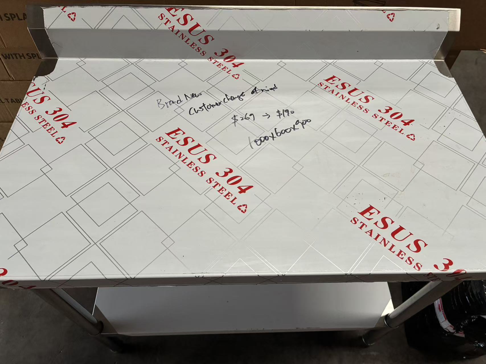 (#XD018) 1000x600x900 Premium Bench with Splash(Brand New, No Scratch, Customer change of mind) EZ Stainless Pty Ltd