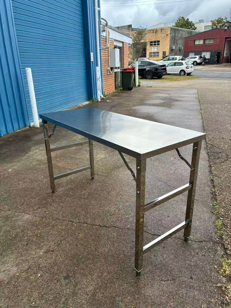 1500x600x900 Heavy Duty Foldable Stainless steel bench (Free Middle Pipe Shelf) EZ Stainless Pty Ltd