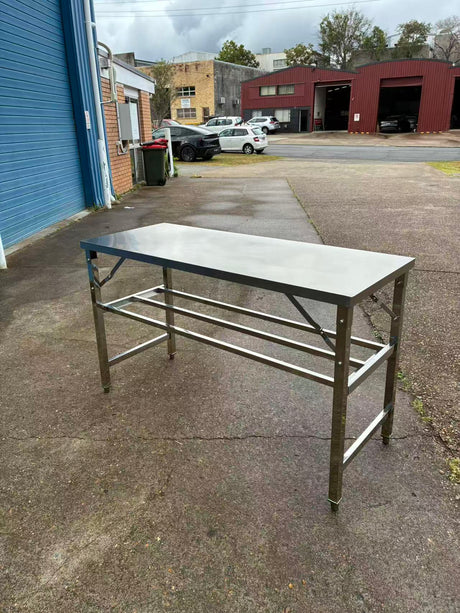 1500x600x900 Heavy Duty Foldable Stainless steel bench (Free Middle Pipe Shelf) EZ Stainless Pty Ltd