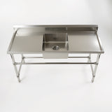 Commercial Stainless Steel Single Sink 1800w x 600d x 900h mm (Sink in the middle) EZ Stainless Pty Ltd