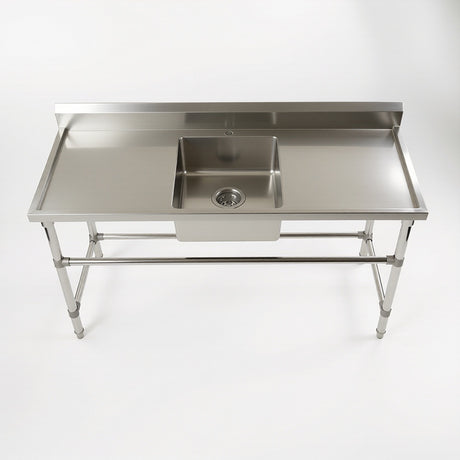 Commercial Stainless Steel Single Sink 1800w x 600d x 900h mm (Sink in the middle) EZ Stainless Pty Ltd