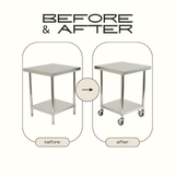 Wheels Set (4 x Lockable Wheels) for Benches, Sinks and Racks EZ Stainless Pty Ltd