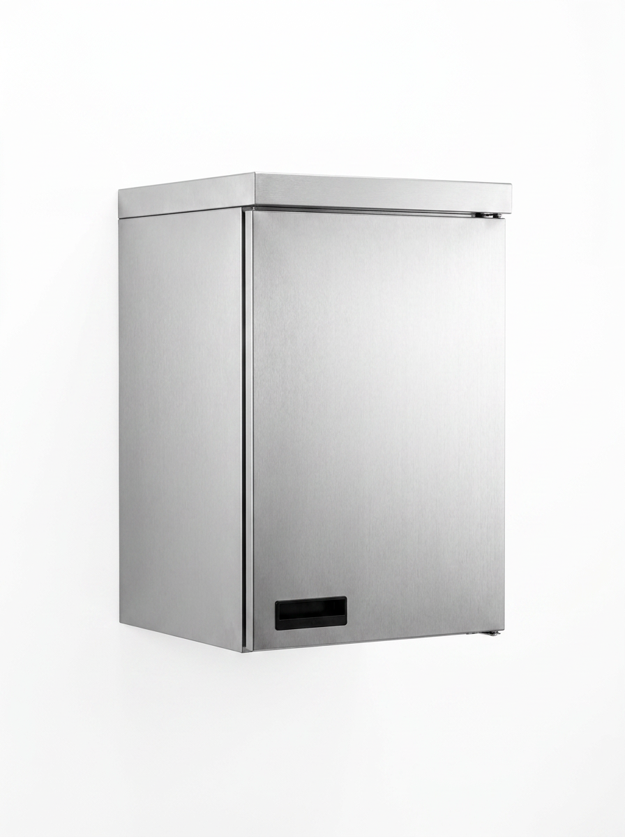 Wall Mount Cabinet with Single Hinged Door. 400(L) x 400(D) x 650(H) EZ Stainless Pty Ltd