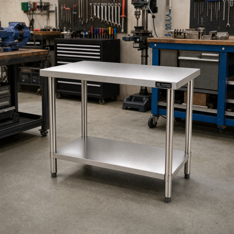 1200 x600 x900 Premium Range 1.2mm SS304 Heavy Duty Top Stainless Steel Benches EZ Stainless Pty Ltd