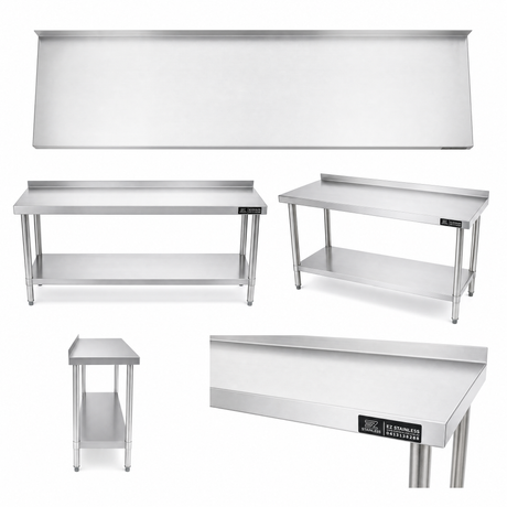 1500(L) x450(D) x900(H) Premium Range 1.2mm SS304 Heavy Duty Top Stainless Steel Benches EZ Stainless Pty Ltd