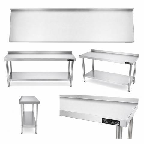 1500(L) x450(D) x900(H) Premium Range 1.2mm SS304 Heavy Duty Top Stainless Steel Benches