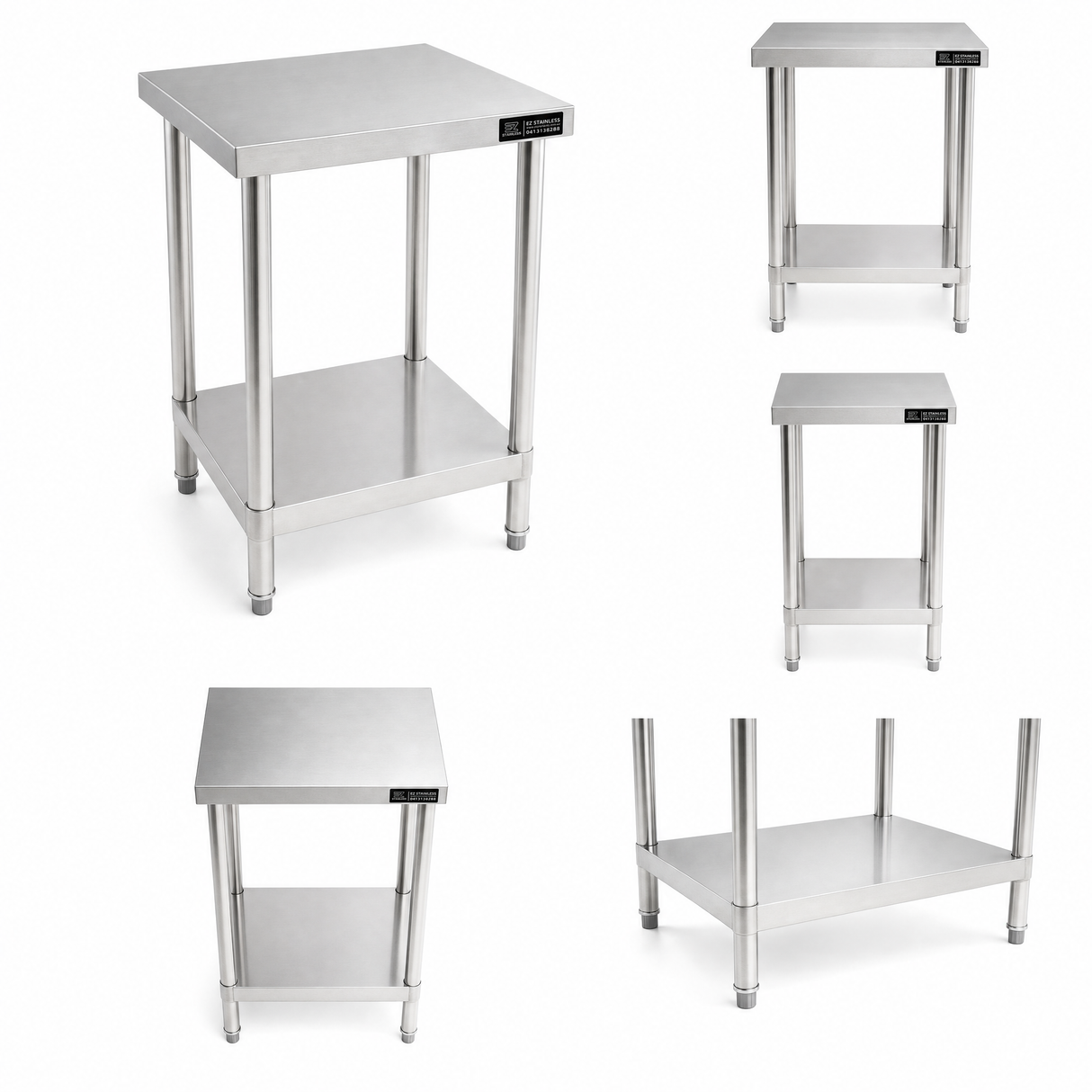 600(L) x450(D) x900(H) Premium Range 1.2mm SS304 Heavy Duty Top Stainless Steel Benches (Copy) EZ Stainless Pty Ltd