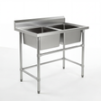 Commercial Stainless Steel Double Sink 1200w x 600d x 900h mm EZ Stainless Pty Ltd