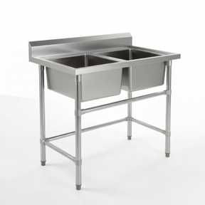 Commercial Stainless Steel Double Sink 1200w x 600d x 900h mm EZ Stainless Pty Ltd