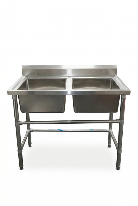 Commercial Stainless Steel Double Sink 1200w x 600d x 900h mm EZ Stainless Pty Ltd