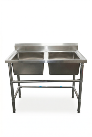 Commercial Stainless Steel Double Sink 1200w x 600d x 900h mm EZ Stainless Pty Ltd