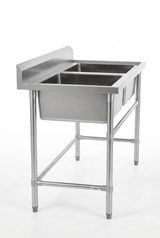 Commercial Stainless Steel Double Sink 1200w x 600d x 900h mm EZ Stainless Pty Ltd