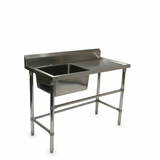 Commercial Stainless Steel Single Sink Bench 1200w x 600d x 900h mm (Sink at Left) EZ Stainless Pty Ltd