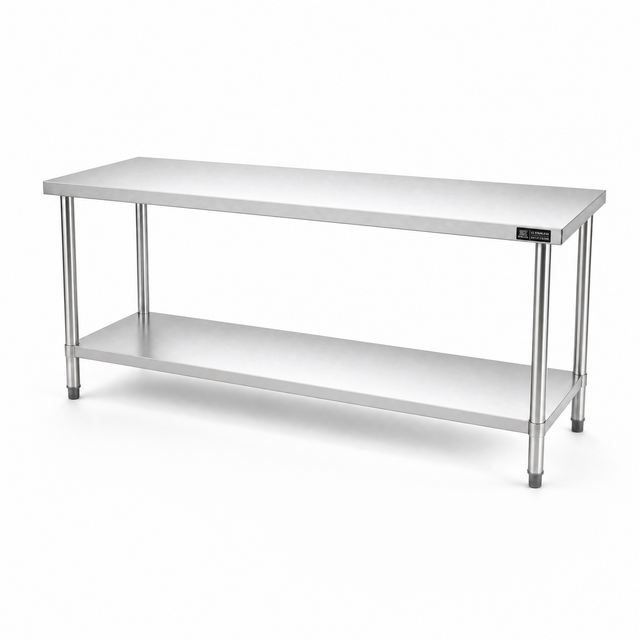 2000 x700 x900 Premium Range 1.2mm SS304 Heavy Duty Top Stainless Steel Benches EZ Stainless Pty Ltd