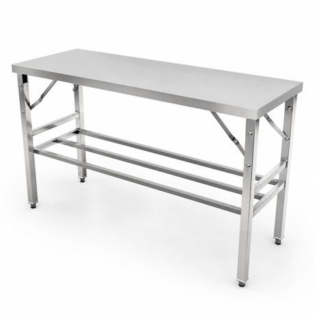 1500x600x900 Heavy Duty Foldable Stainless steel bench (Free Middle Pipe Shelf) EZ Stainless Pty Ltd