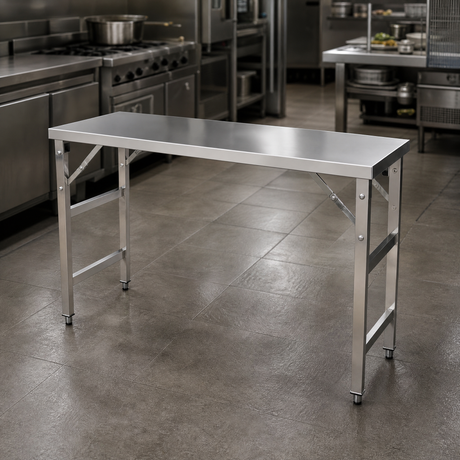 1500x600x900 Heavy Duty Foldable Stainless steel bench (Free Middle Pipe Shelf) EZ Stainless Pty Ltd