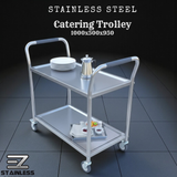 Stainless Steel Catering Trolley (2-Tier) 1000x500x900 EZ Stainless Pty Ltd