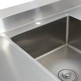 Single Left Sink with 120mm Splash Back 1200(L) x 700(D) x 900(H) EZ Stainless Pty Ltd