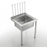 Mop Sinks (Wall mounted) SS304 1.2mm 610(L) x 530(D) x 600(H) Hospital, WorkShop, Commercial Kitchen. EZ Stainless Pty Ltd