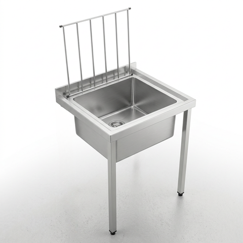 Mop Sinks (Wall mounted) SS304 1.2mm 610(L) x 530(D) x 600(H) Hospital, WorkShop, Commercial Kitchen. EZ Stainless Pty Ltd