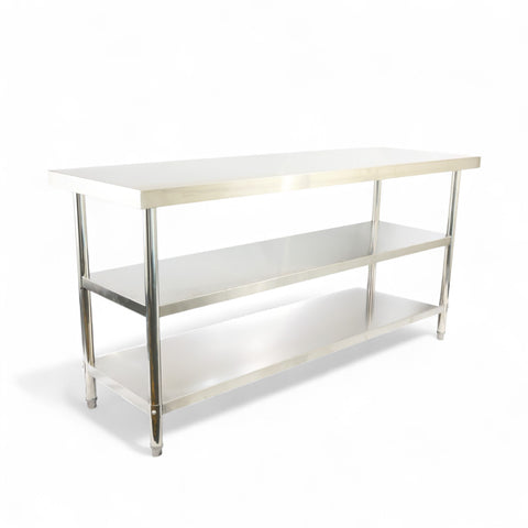 2000(L) x700(D) x900(H) 3 Tier Stainless Steel (FLAT) Bench/ Worktable for Kitchen and Food Prep EZ Stainless