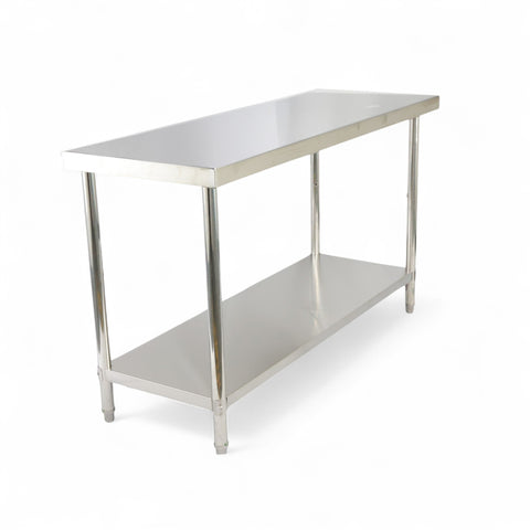 1500(L) x700(D) x900(H) 2 Tier Stainless Steel (FLAT) Bench/ Worktable for Kitchen and Food Prep EZ Stainless