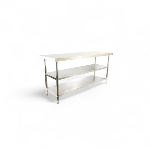 1500(L) x700(D) x900(H) 3 Tier Stainless Steel (FLAT) Bench/ Worktable for Kitchen and Food Prep EZ Stainless