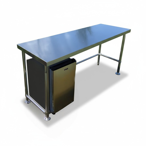 Single Tier Bench For Under Fridge, With reinforcement system + Screw down feet (4 Sizes) EZ Stainless Pty Ltd