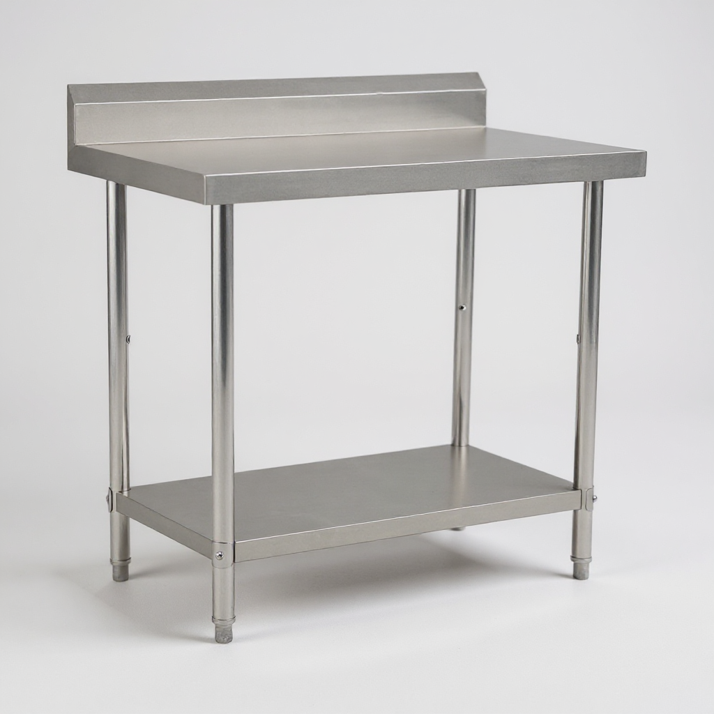 (600mm Deep) Econ range 1.0mm SS304 Stainless Steel Benches with Splash Back EZ Stainless Pty Ltd