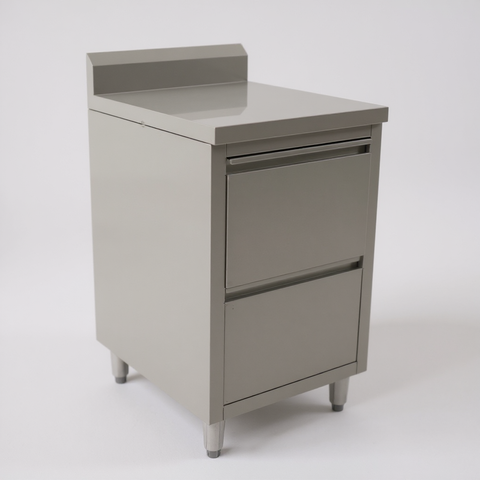 Stainless Steel Cabinet with TWO Pull Out Drawers with splash back (set of two) EZ Stainless Pty Ltd