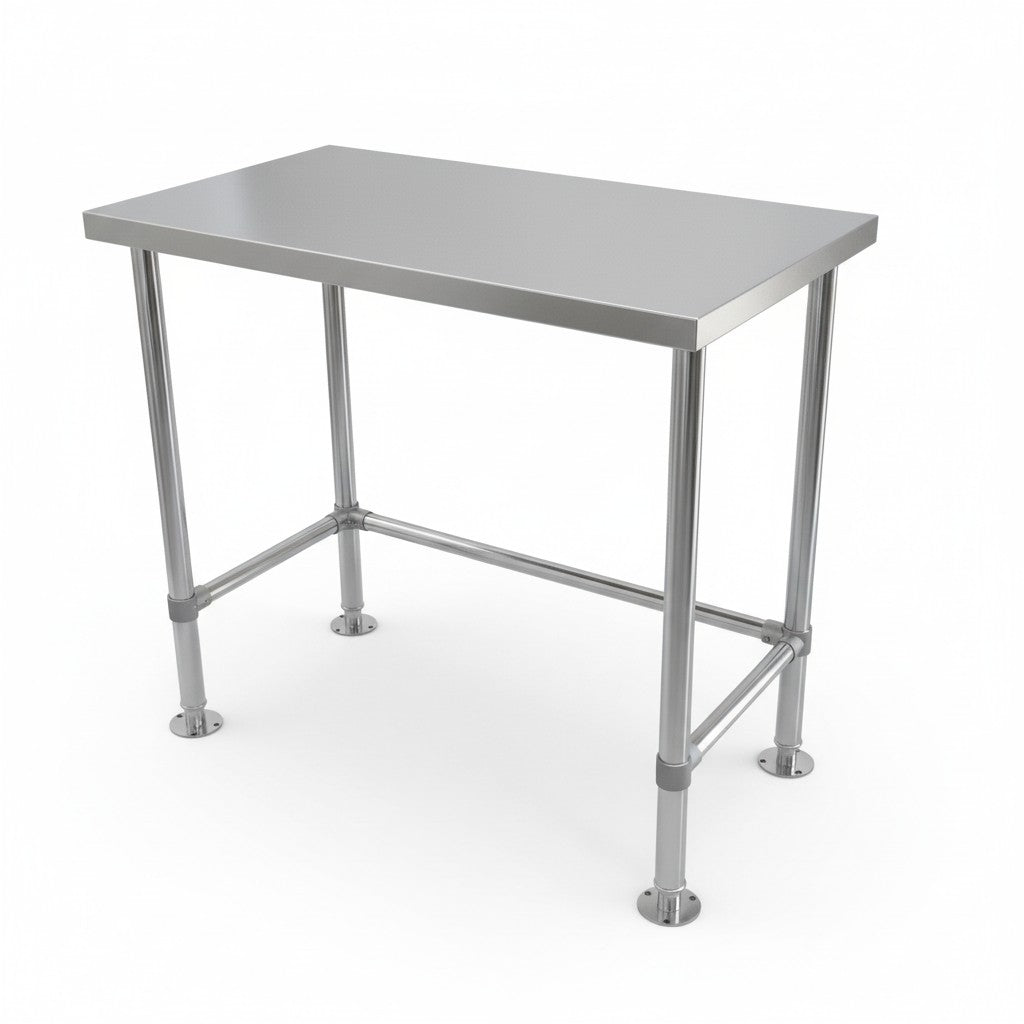 Single Tier Bench For Under Fridge, With reinforcement system + Screw down feet (4 Sizes) EZ Stainless Pty Ltd