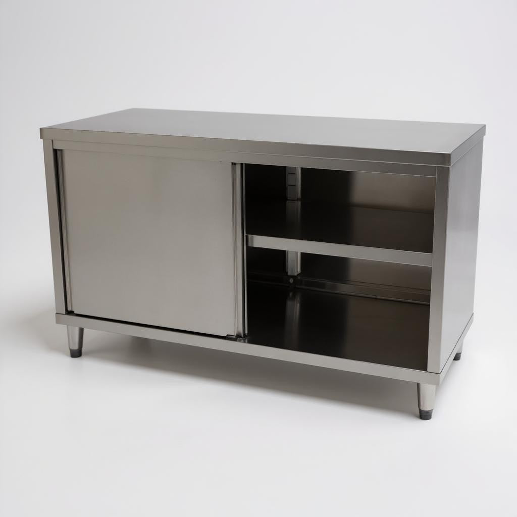 Slide Door Cabinet With Bench Top 1200(L) x 600(D) x 900(H) EZ Stainless Pty Ltd