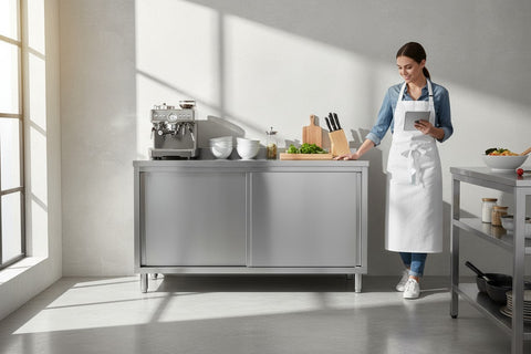 Stainless steel Cabinet SS304 TOP with Slide Door 1500(L) x 600(D) x 900(H) EZ Stainless Pty Ltd