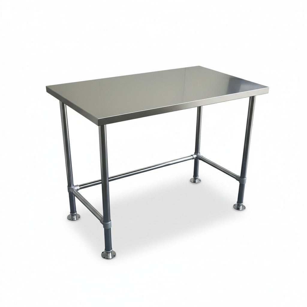 Single Tier Bench For Under Fridge, With reinforcement system + Screw down feet (4 Sizes) EZ Stainless Pty Ltd