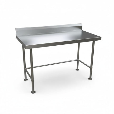 Single Tier Bench For Under Fridge with splash back, With reinforcement system + Screw down feet (4 Sizes) EZ Stainless Pty Ltd