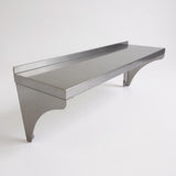 Wall Mounted Shelf - SOLID SHELF 1800(L) x 300(D) with splash back EZ Stainless Pty Ltd