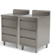 Stainless Steel Cabinet with THREE Pull Out Drawers with splash back (Set of 2) EZ Stainless Pty Ltd